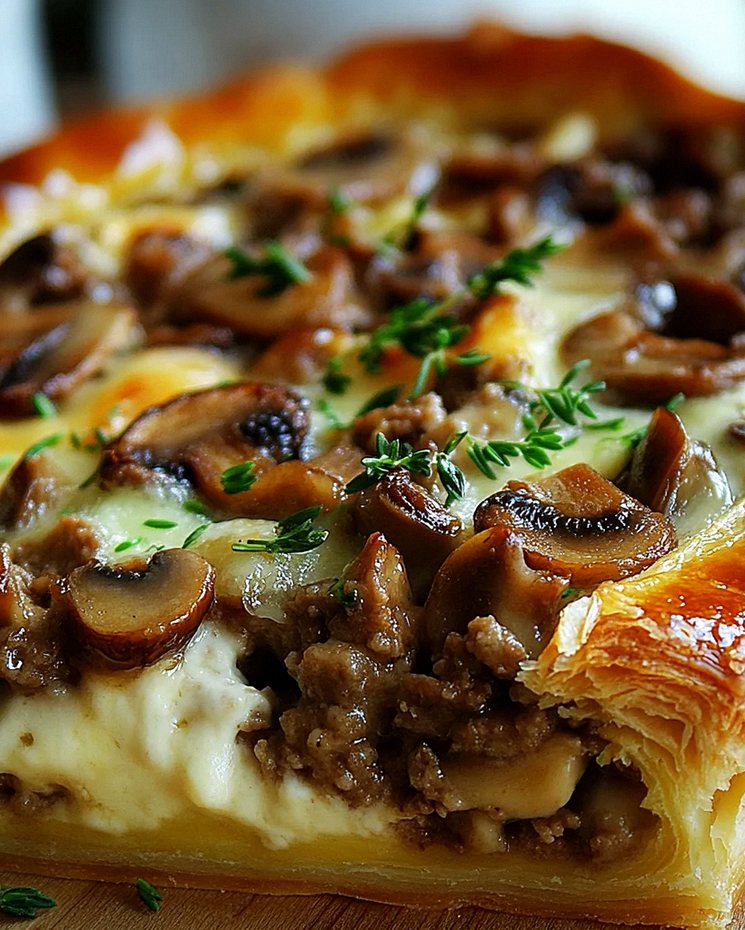Torte mit Pilzen, Hackfleisch und Käse – Schritt 2