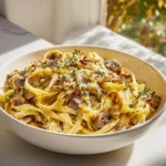 Unwiderstehliche Karamelisierter Lauch Pilz Gruyère Pasta