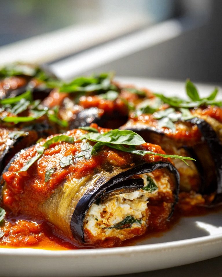 Vegane Auberginen-Rollatini