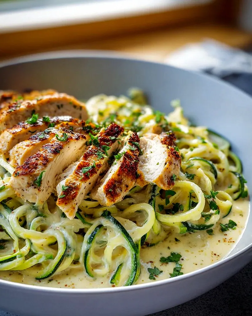 Zucchini Noodle Chicken Alfredo – Leckeres Rezept für Genießer! – Schritt 2
